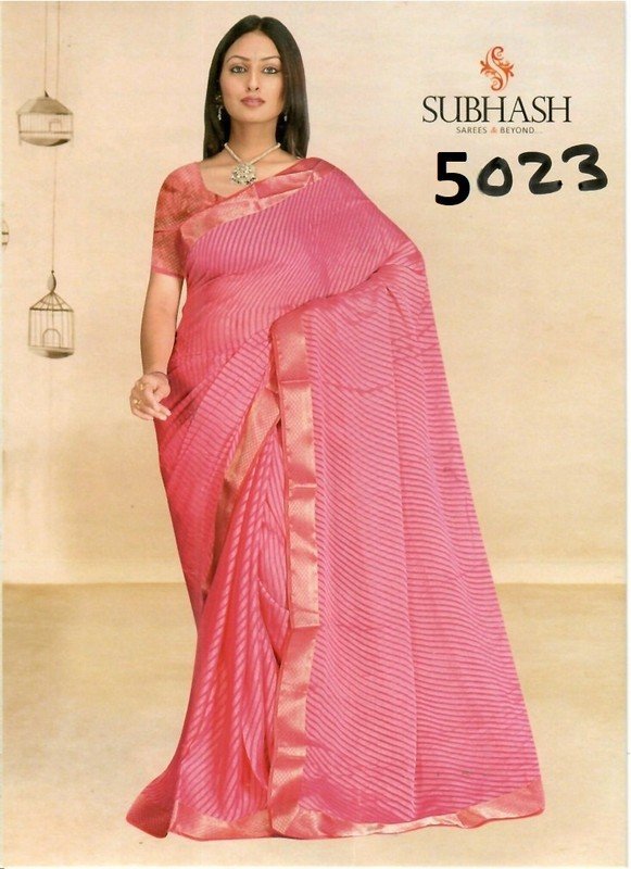 Subhash Manki Jl Sb-5023 Pink Georgette Saree