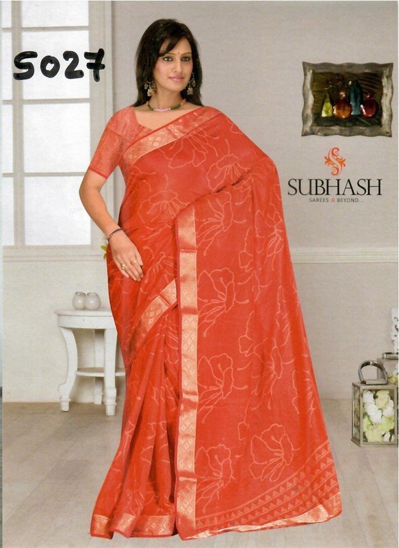 Subhash Manki Jl Sb-5027 Red Georgette Saree