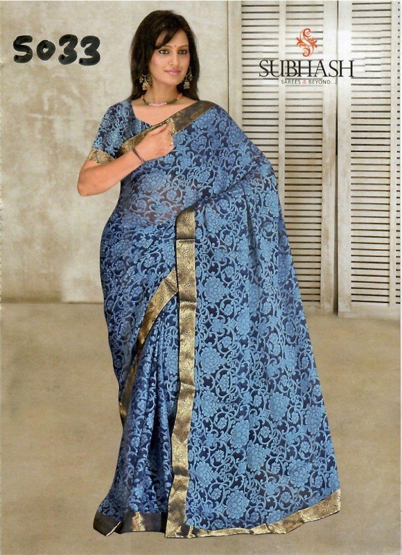 Subhash Manki Jl Sb-5033 Blue Georgette Saree