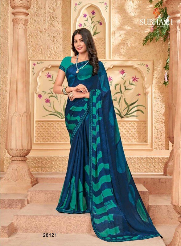 Subhash Radha-5 Sb-28121 Multicolor Georgette Saree