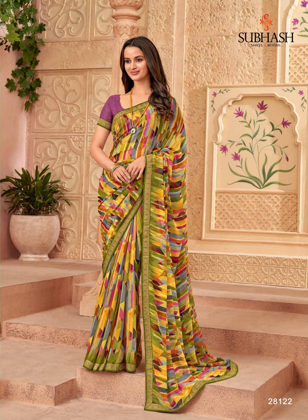 Subhash Radha-5 Sb-28122 Multicolor Georgette Saree