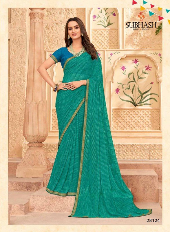 Subhash Radha-5 Sb-28124 Blue Georgette Saree