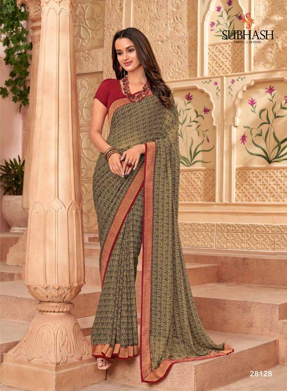 Subhash Radha-5 Sb-28128 Multicolor Georgette Saree