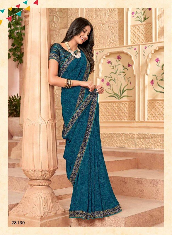 Subhash Radha-5 Sb-28130 Blue Georgette Saree