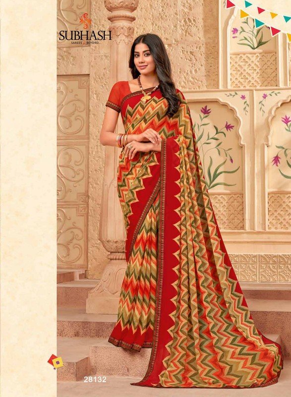 Subhash Radha-5 Sb-28132 Multicolor Georgette Saree