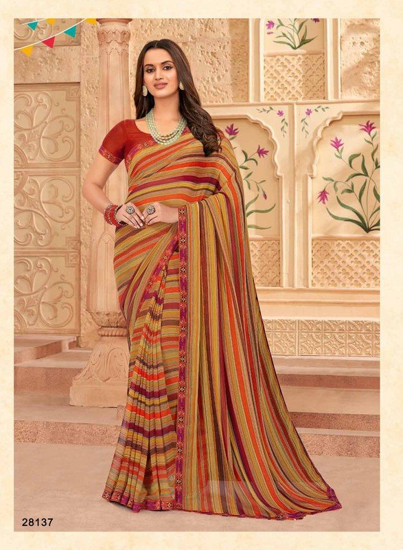 Subhash Radha-5 Sb-28137 Multicolor Georgette Saree