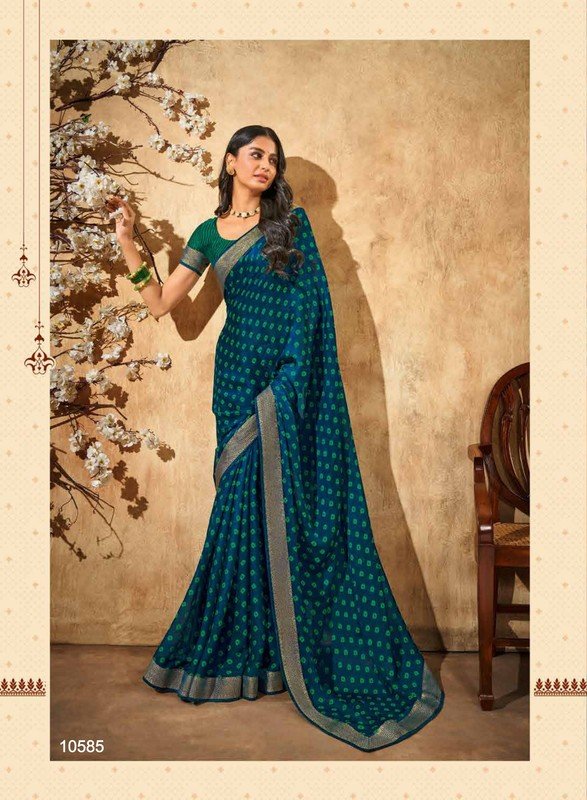 Subhash Riviera-15 Sb-10585 Green Georgette Saree