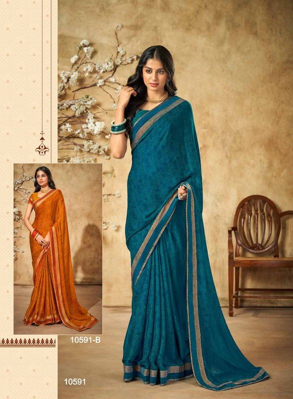 Subhash Riviera-15 Sb-10591-A Blue Georgette Saree