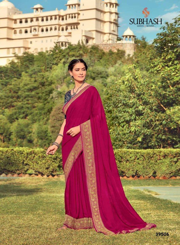 Subhash Saanchi Sb-39506 Pink Chiffon Saree