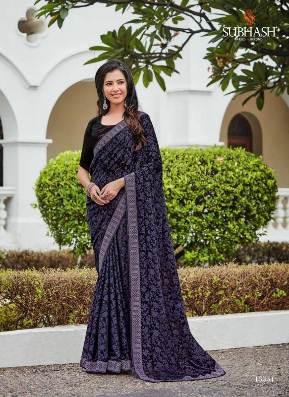 Subhash Sajawat Sb-13554 Violet Brasso Saree