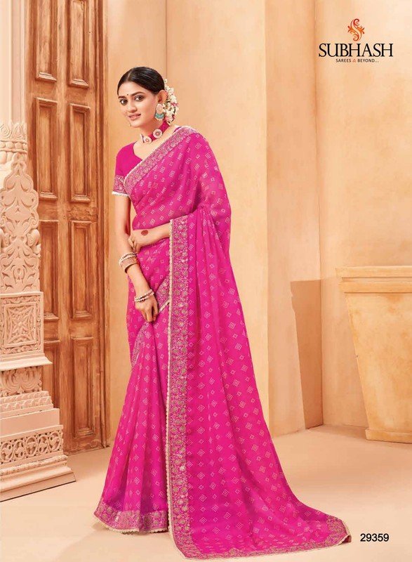 Subhash Shankari-3 Sb-29359 Pink Georgette Saree