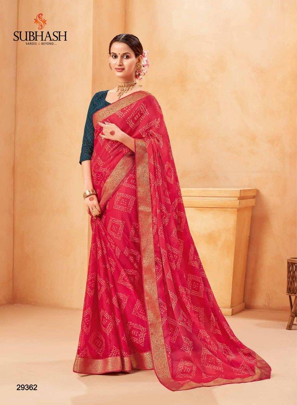 Subhash Shankari-3 Sb-29362 Red Georgette Saree