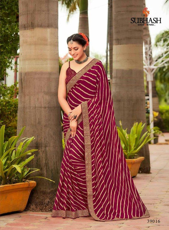 Subhash Shankari Sb-39016 Violet Chiffon Saree