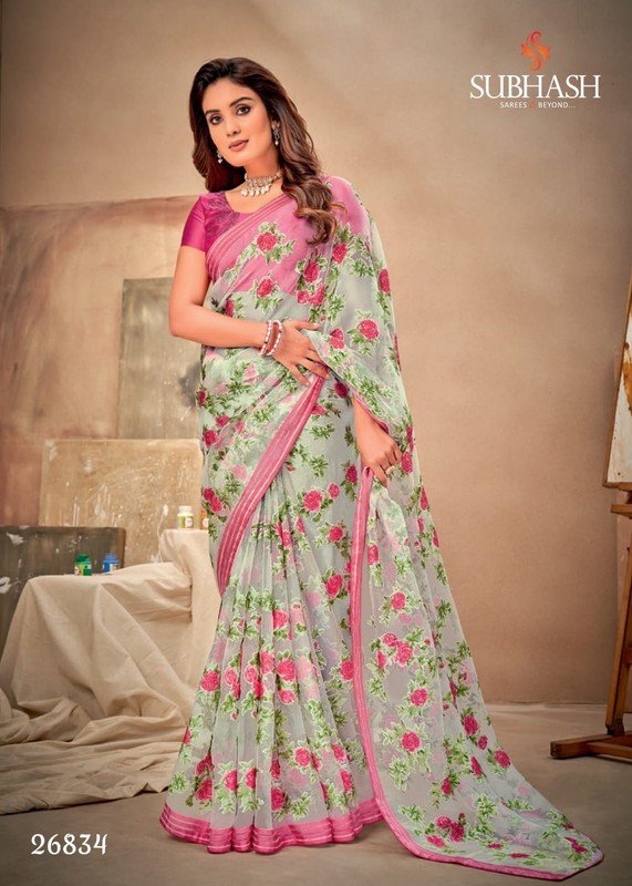 Subhash Vaama Sb-26834 Multicolor Organza Saree