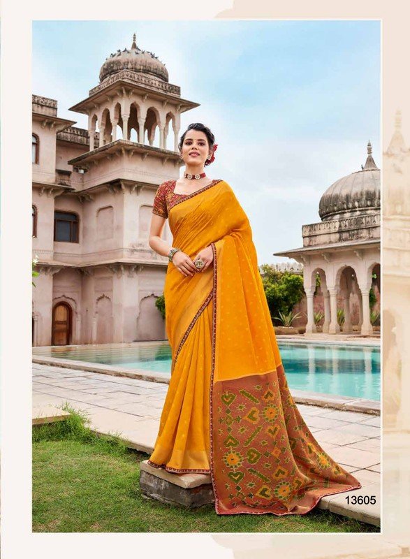 Subhash Vintage-15 Sb-13605 Yellow Brasso Saree