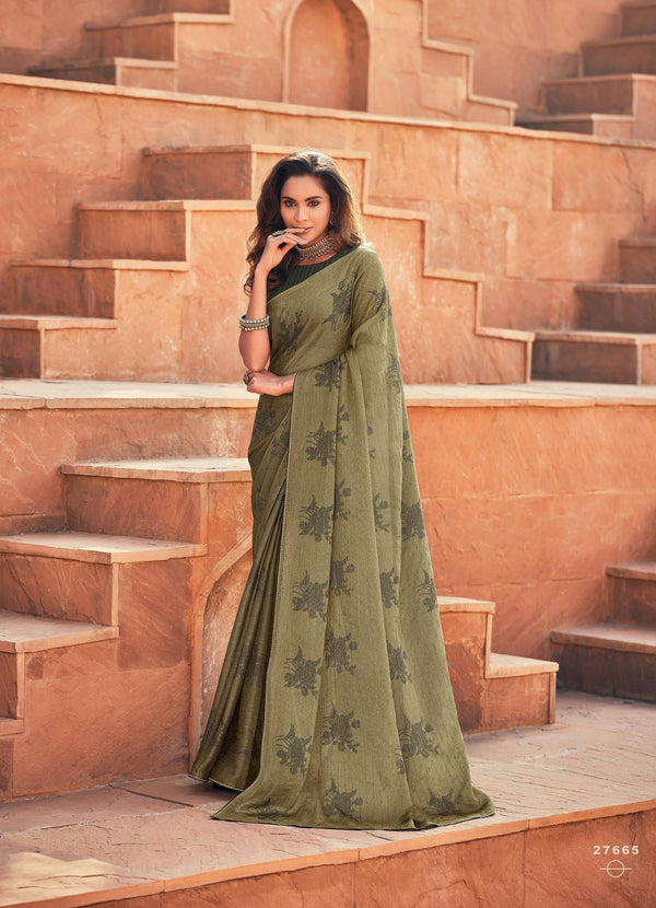 Subhash Vintage-16 Sb-27665 Green Georgette Saree