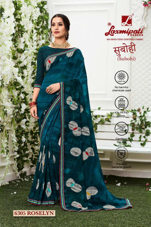 Laxmipati Subohi 6305 Blue Georgette Saree