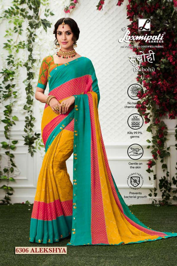 Laxmipati Subohi 6306 Multicolor Chiffon Saree