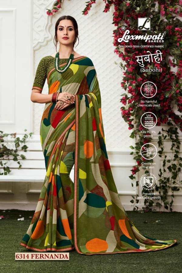 Laxmipati Subohi 6314 Green Georgette Saree