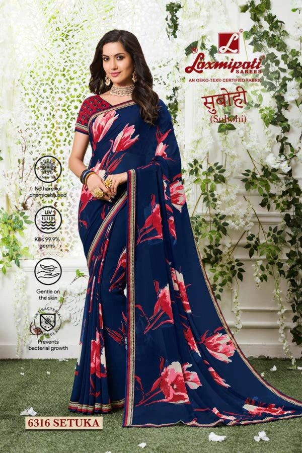 Laxmipati Subohi 6316 Blue Georgette Saree