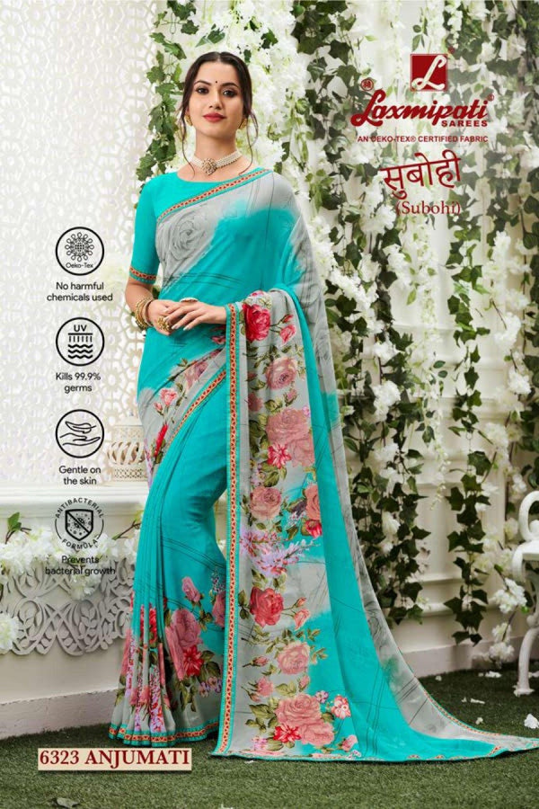 Laxmipati Subohi 6323 Blue Georgette Saree