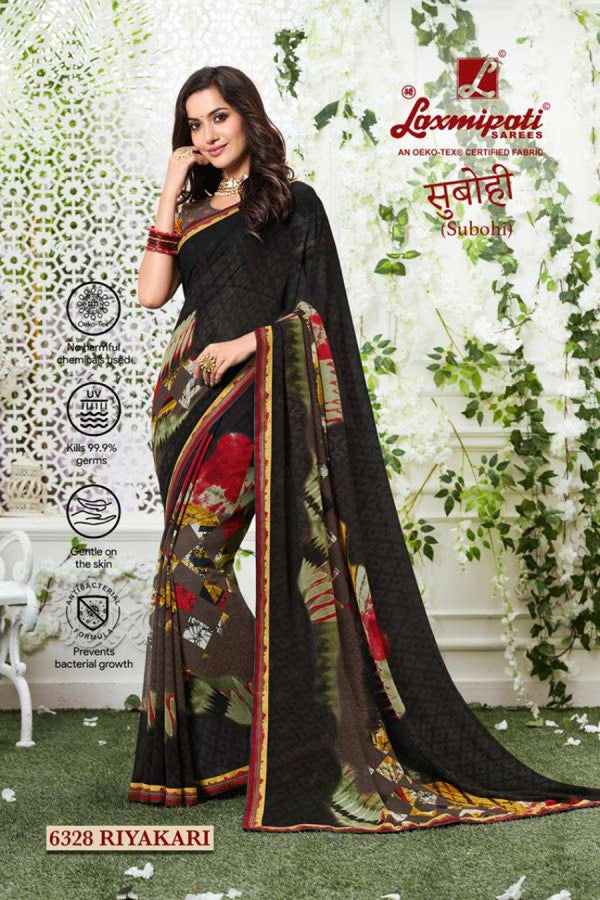 Laxmipati Subohi 6328 Black Georgette Saree