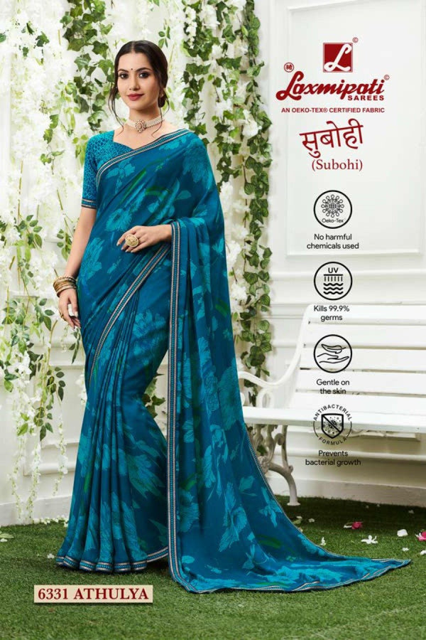 Laxmipati Subohi 6331 Blue Georgette Saree