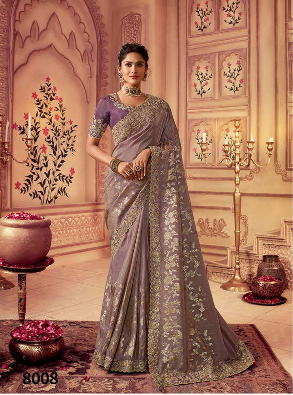 Sulakshmi Suvarna Ss-8008 Mauve Cousmo Tissue Silk Saree