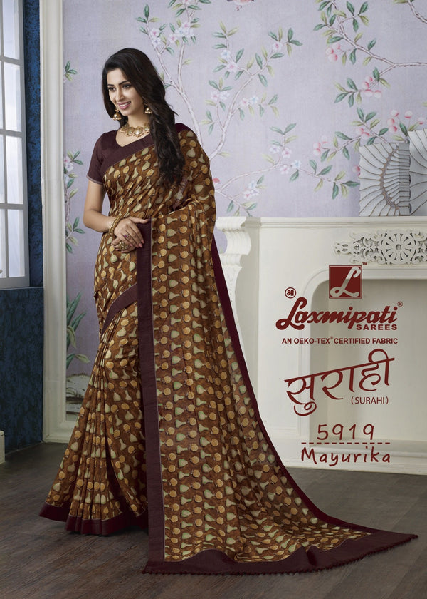 Laxmipati Surahi 5919 Multicolor Georgette Saree