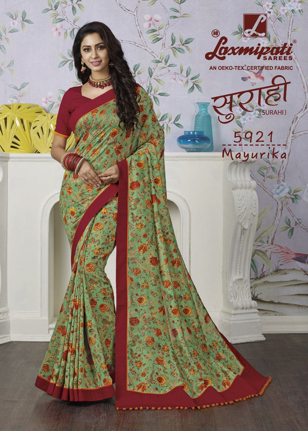 Laxmipati Surahi 5921 Multicolor Georgette Saree