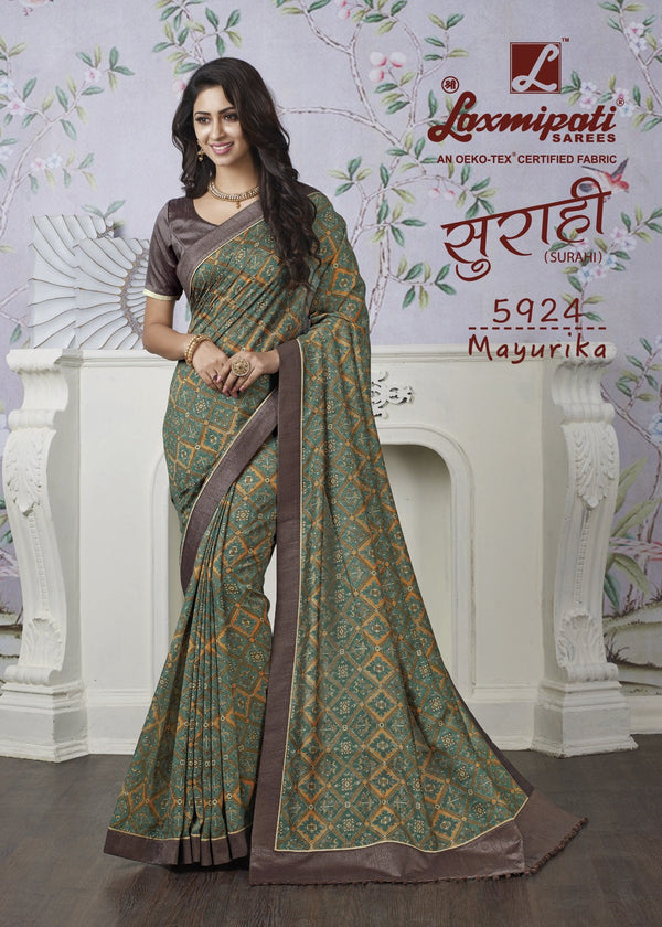 Laxmipati Surahi 5924 Multicolor Georgette Saree