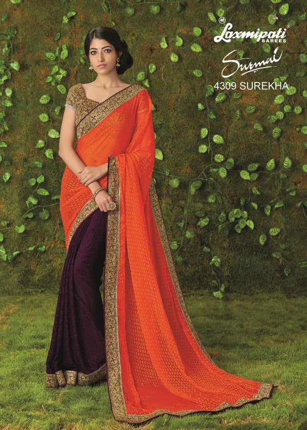 Laxmipati Old Hit 4309 Multicolor Brasso Saree