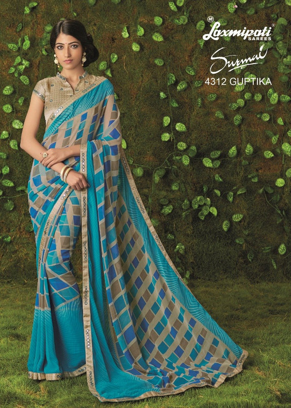 Laxmipati Surmai 4312 Multicolor Georgette Saree