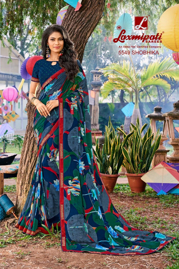 Laxmipati Tabassum 5549 Multicolor Georgette Saree