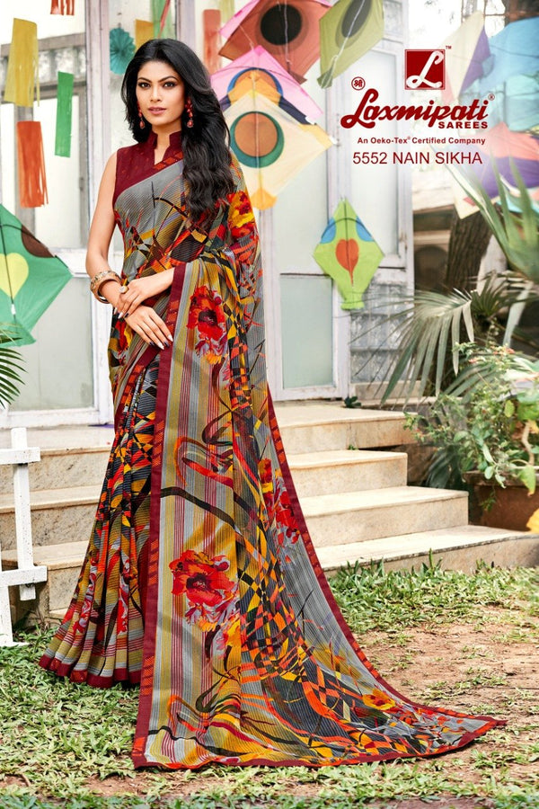 Laxmipati Tabassum 5552 Multicolor Georgette Saree