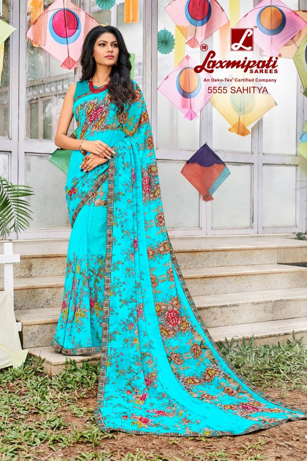 Laxmipati Tabassum 5555 Multicolor Georgette Saree