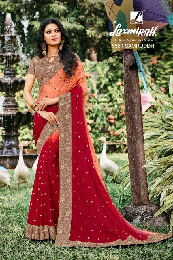 Laxmipati Tabassum 5561 Multicolor Chiffon Saree