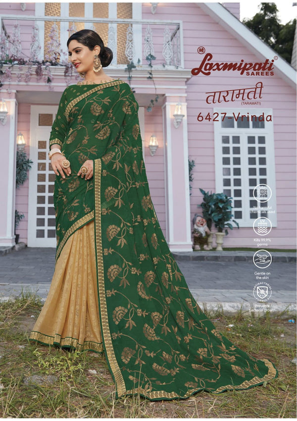 Laxmipati Taramati 6427 Green Chiffon Saree