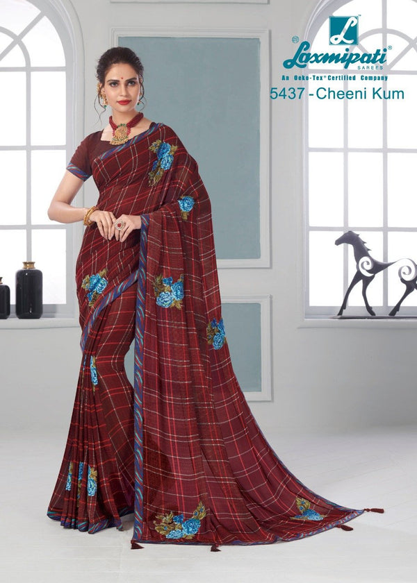 Laxmipati Tarana 5437 Maroon Silk Saree