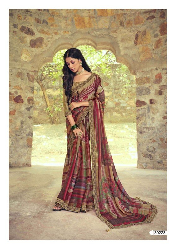 Vallabhi Nazneen Vl-30223 Multicolor Georgette Silk Saree