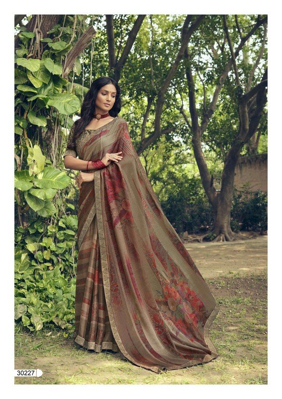 Vallabhi Nazneen Vl-30227 Multicolor Georgette Silk Saree