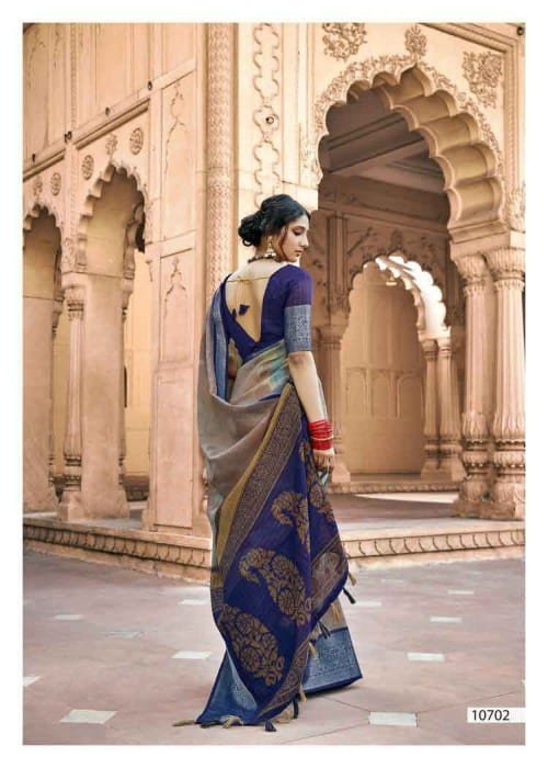 Vallabhi Prem Ratan Vl-10702 Blue Soft Cotton Saree