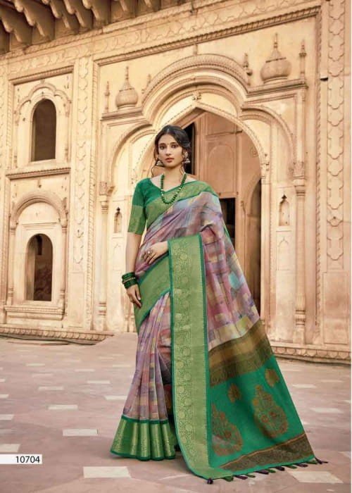 Vallabhi Prem Ratan Vl-10704 Green Soft Cotton Saree