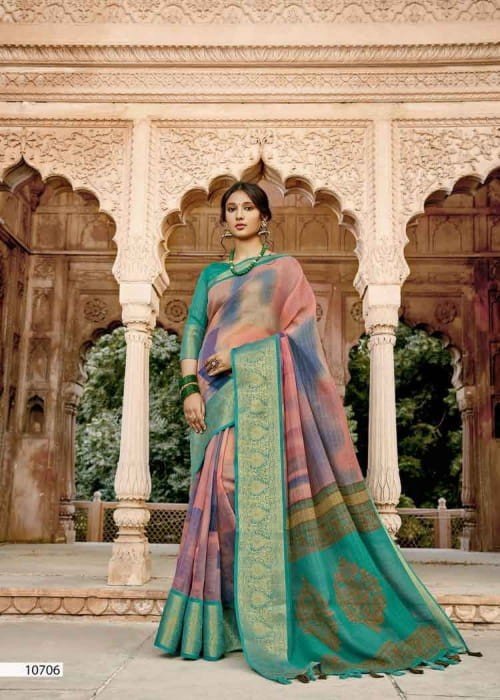 Vallabhi Prem Ratan Vl-10706 Green Soft Cotton Saree