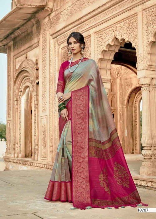 Vallabhi Prem Ratan Vl-10707 Pink Soft Cotton Saree