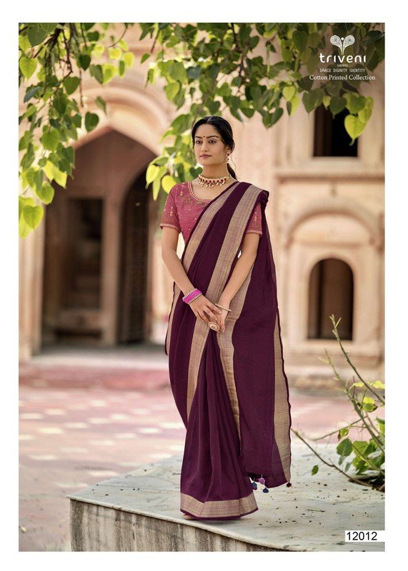 Vallabhi Reshma Vl-12012 Violet Jute Cotton Saree