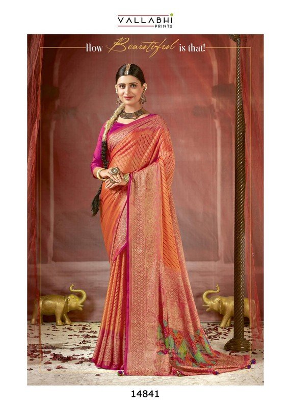 Vallabhi Aayu Vl-14841 Multicolor Brasso Saree