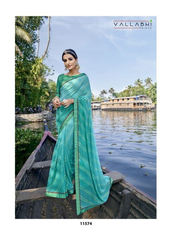 Vallabhi Abhilasha Vl-11574 Blue Georgette Saree