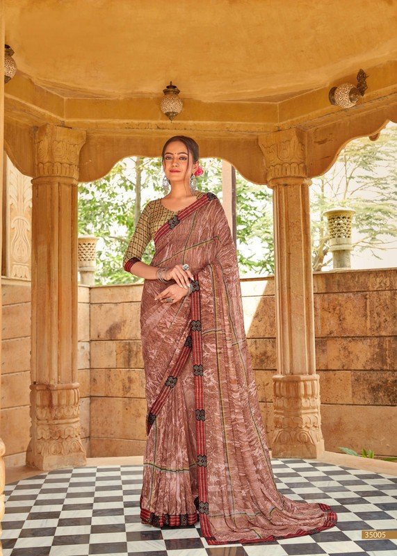 Vallabhi Asaam Vl-35005 Pink Georgette Saree