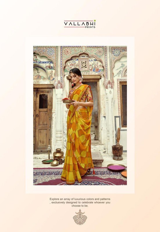 Vallabhi Atrangi-2 Vl-15418 Yellow Georgette Saree